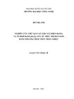 Nghiên cứu chế tạo vật liệu sắt điện BaTiO3 và tổ hợp BaTiO3Fe3O4 có cấu trúc micro-nano bằng phương pháp thủy phân nhiệt