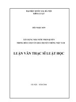 Xây dựng nhà nước pháp quyền trong bối cảnh văn hóa truyền thống Việt Nam
