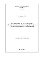 Đổi mới sự lãnh đạo của Đảng trong điều kiện xây dựng nhà nước pháp quyền ở Việt Nam (Liên hệ qua thực tiễn ở thành phố Hà Nội)