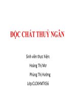 ĐỘC CHẤT THUỶ NGÂN