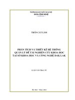 Phân tích và thiết kế hệ thống quản lý đề tài nghiên cứu khoa học tại Sở Khoa học và Công nghệ Dak Lak