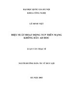 Hiệu suất hoạt động TCP trên mạng không dây AD HOC
