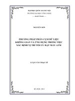 Phương pháp phân cụm dữ liệu không gian và ứng dụng trong việc xác định vị trí tối ưu đặt máy ATM