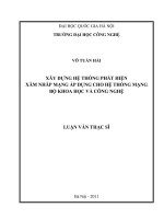 Xây dựng hệ thống phát hiện xâm nhập mạng áp dụng cho hệ thống mạng Bộ Khoa học và Công nghệ