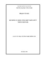 Hệ thống tự động tổng hợp ý kiến góp ý trong hội nghị