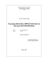 Ứng dụng thiết bị Ikey 2000 để triển khai xác thực giao dịch HomeBanking