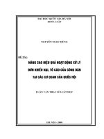 Nâng cao hiệu quả hoạt động xử lý đơn khiếu nại, tố cáo của công dân tại các cơ quan của Quốc hội