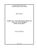 Nghiên cứu vấn đề truyền bá thông tin giữa các tác tử di động trong mạng động