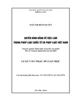 Quyền bình đẳng về việc làm trong pháp luật quốc tế và pháp luật Việt Nam