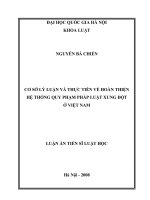 Cơ sở lý luận và thực tiễn về hoàn thiện hệ thống quy phạm pháp luật xung đột ở Việt Nam