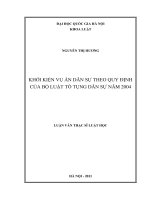 Khởi kiện vụ án dân sự theo quy định của Bộ luật tố tụng dân sự năm 2004