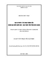 Địa vị pháp lý và hoạt động của đoàn đại biểu quốc hội - qua thực tiễn tỉnh Bắc Giang