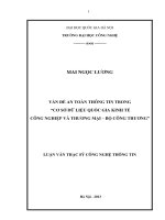 Vấn đề an toàn thông tin trong Cơ sở dữ liệu Quốc gia Kinh tế Công nghiệp và Thương mại - Bộ Công thương
