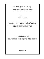 Nghiên cứu, thiết kế và mô phỏng vi cảm biến lực áp trở