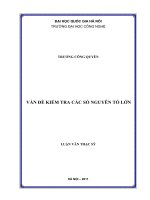 Vấn đề kiểm tra các số nguyên tố lớn