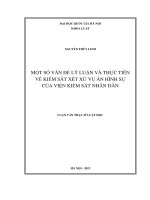 Một số vấn đề lý luận và thực tiễn về kiểm soát xét xử vụ án hình sự của Viện kiếm sát nhân dân