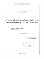 Tích hợp dữ liệu, kho dữ liệu và ứng dụng trong lĩnh vực quản lý tài chính công