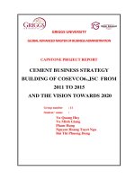Cement business strategy building of cosevco6.,jsc from 2011 to 2015 and the vision towards 2020