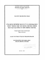 Ứng dụng mô hình ''quản lý và lãnh đạo bản thân'' trong việc xây dựng chương trình đào tạo tại Công ty Viễn thông Viettel