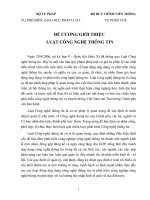 ĐỀ CƯƠNG GIỚI THIỆU  LUẬT CÔNG NGHỆ THÔNG TIN NĂM 2006