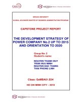 The development strategy of power company no.2 up to 2015 and orientation to 2020
