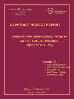 Strategy for tourism development in Ba Ria - Vung Tau province period of 2010 - 2020