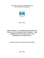 Structuring an advertising business in Vietnam (an example of FPT media - the corporation for financing and promoting technology)