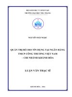 Quản trị rủi ro tín dụng tại Ngân hàng TMCP Công thương Việt Nam - chi nhánh Khánh Hòa