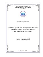 Đánh giá sự hài lòng của học sinh, sinh viên về chất lượng đào tạo tại Trường Cao đẳng Nghề Kiên Giang