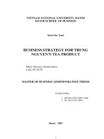 Business strategy for Trung Nguyen's tea product