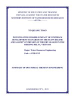 Nghiên cứu các khả năng phát triển thượng lưu tác động đến chế độ dòng chảy và xâm nhập mặn mùa khô ở đồng bằng sông Cửu Long