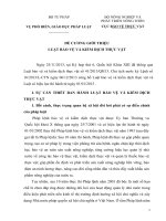 ĐỀ CƯƠNG GIỚI THIỆU LUẬT BẢO VỆ VÀ KIỂM DỊCH THỰC VẬT NĂM 2015