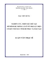 Nghiên cứu, thiết kế chế tạo mô hình hệ thống lái ô tô trợ lực điện có kết nối máy tính để phục vụ đào tạo