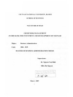 Credit risk management in the Bank for Investment and Development of Vietnam