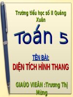 Bài giảng Diện tích hình thang  Toán lớp 5