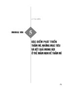 Module Mầm non 5: Đặc điểm phát triển thẩm mĩ, những mục tiêu và kết quả mong đợi ở trẻ mầm non về thẩm mĩ  Lý Thu Hiền