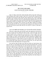 ĐỀ CƯƠNG GIỚI THIỆU  LUẬT TÀI NGUYÊN NƯỚC NĂM 2012