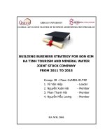 Building business strategy for Son Kim Ha Tinh tourism and mineral water joint stock company from 2011 to 2015
