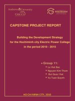 Building the Development Strategy for the Hochiminh city Electric Power College in the period 2010 - 2015