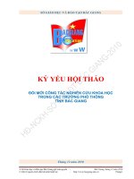 Kỷ yếu hội thảo: Đổi mới công tác nghiên cứu khoa học trong các trường phổ thông tỉnh Bắc Giang