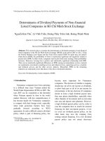 Determinants of Dividend Payments of Non-financial Listed Companies in Hồ Chí Minh Stock Exchange