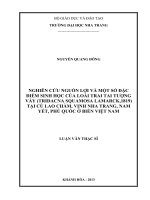 Nghiên cứu nguồn lợi và một số đặc điểm sinh học của loài trai tai tượng vẩy (Tridacna squamosa lamarck, 1819) tại Cù Lao Chàm, Vịnh Nha Trang, Nam Yết, Phú Quốc ở biển Việt Nam
