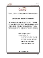 Building business strategy of the Petrovietnam oil corporation - one member company limited (PVOIL) phase in 2013 to 2018 and vision to 2025
