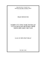 Nghiên cứu công nghệ thành lập và ứng dụng bản đồ số địa chính trong điều kiện Việt Nam