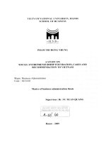 A study on social entrepreneurship, cases and recommendation to Vietnam