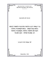 Phát triển nguồn nhân lực phục vụ công nghiệp hóa - hiện đại hóa Nông nghiệp, nông thôn huyện Nghi Lộc - tỉnh Nghệ An