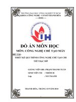 đồ án công nghệ chế tạo máy THIẾT kế QUI TRÌNH CÔNG NGHỆ CHẾ tạo CHI TIẾT bạc đỡ