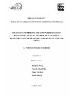 Solutions to improve the competitiveness of credit operation at transaction center II-Bank for Investment and development of Vietnam (BIDV)