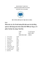 Phân tích các yếu tố ảnh hưởng đến hiệu quả của hệ thống quản lý chất lượng theo tiêu chuẩn ISO 9000 tại Công ty Cổ phần Vật liệu Xây dựng Vĩnh Đức