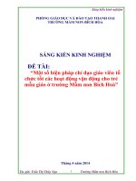 SKKN Một số biện pháp chỉ đạo giáo viên tổ chức tốt các hoạt động vận động cho trẻ mẫu giáo ở trường Mầm non Bích Hoà